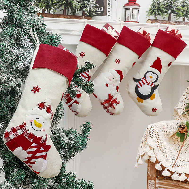 Christmas Stocking, Xmas Stockings Santa, Snowman, Reindeer, Christmas Party Decorations