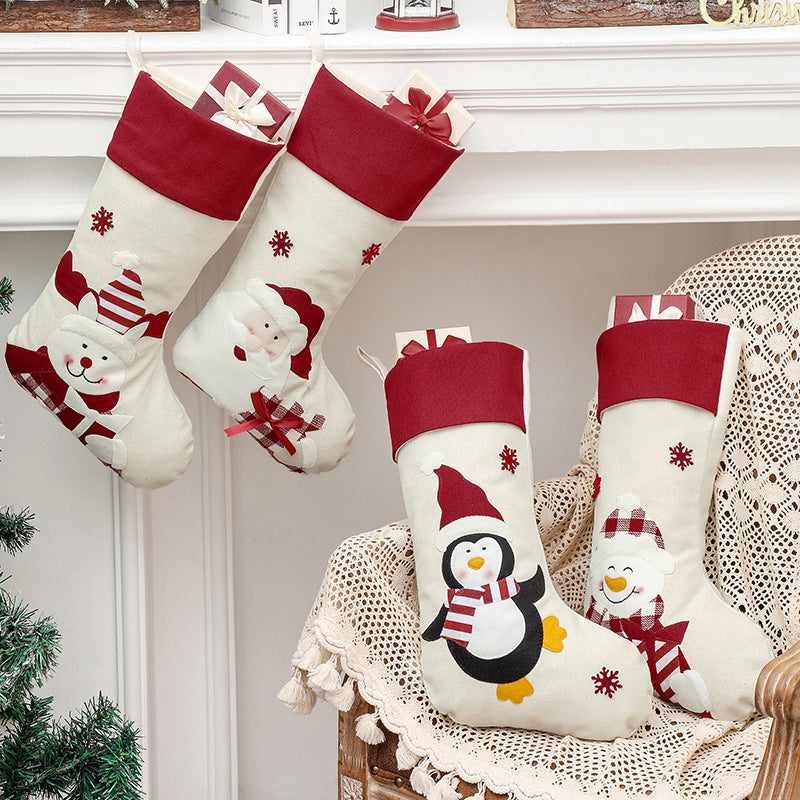 Christmas Stocking, Xmas Stockings Santa, Snowman, Reindeer, Christmas Party Decorations