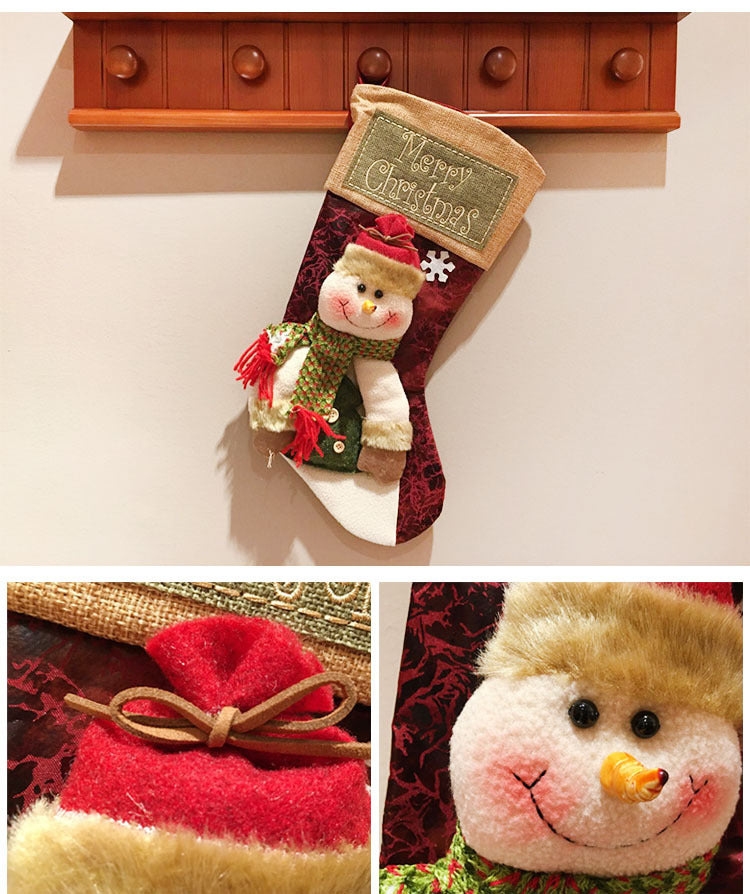 Christmas Stocking, Xmas Stockings Santa, Snowman, Reindeer, Christmas Party Decorations