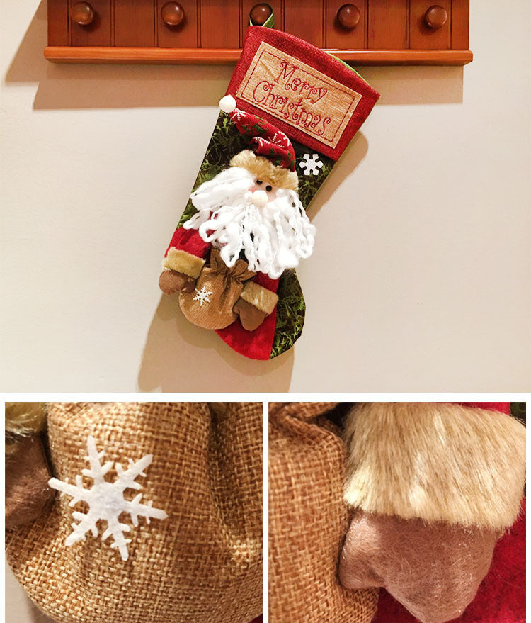 Christmas Stocking, Xmas Stockings Santa, Snowman, Reindeer, Christmas Party Decorations