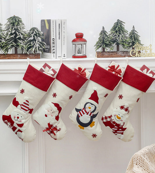 Christmas Stocking, Xmas Stockings Santa, Snowman, Reindeer, Christmas Party Decorations