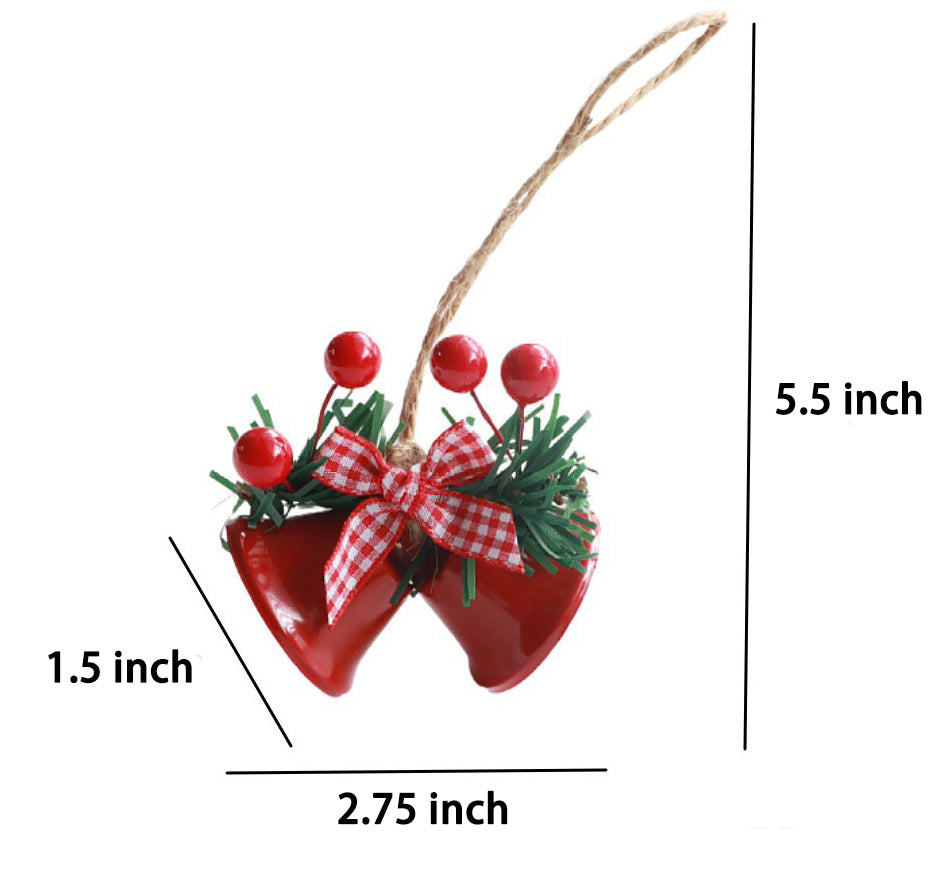 Christmas Bells, Decorative hanging Bells for Xmas Trees 8 count/set