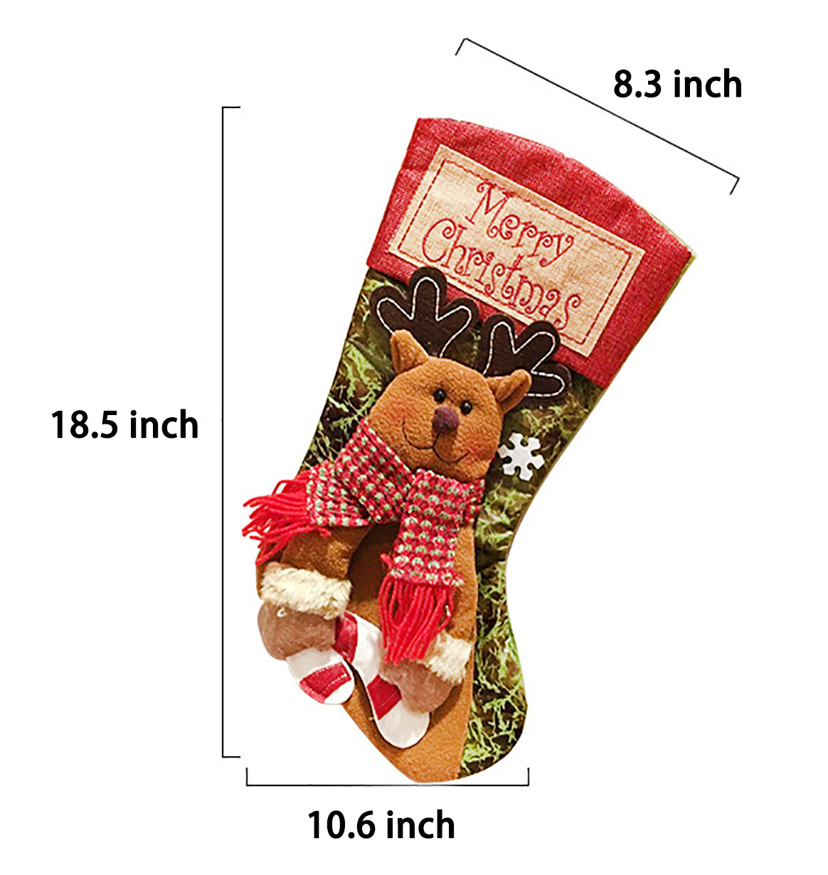 Christmas Stocking, Xmas Stockings Santa, Snowman, Reindeer, Christmas Party Decorations