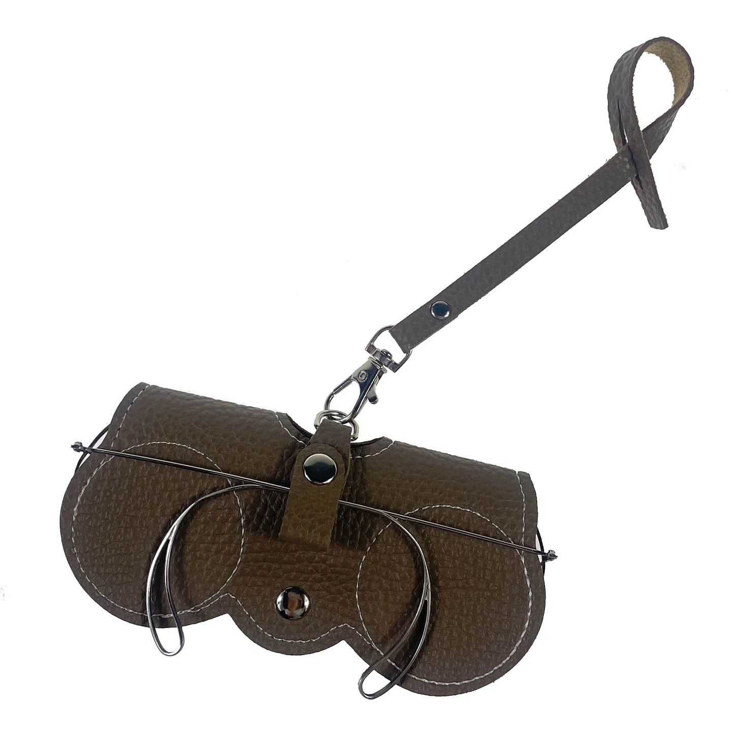 Leather sunglasses bag, Glasses Case, Soft & Portable Khaki