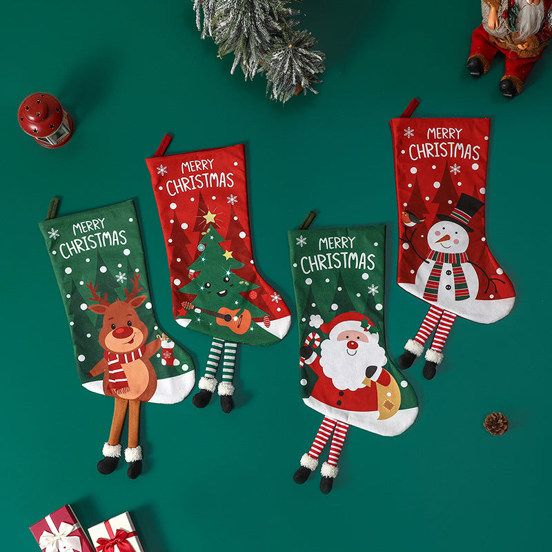 Christmas Stocking, Xmas Stockings Santa, Snowman, Reindeer, Christmas Party Decorations