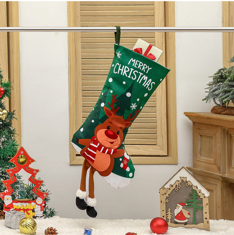 Christmas Stocking, Xmas Stockings Santa, Snowman, Reindeer, Christmas Party Decorations