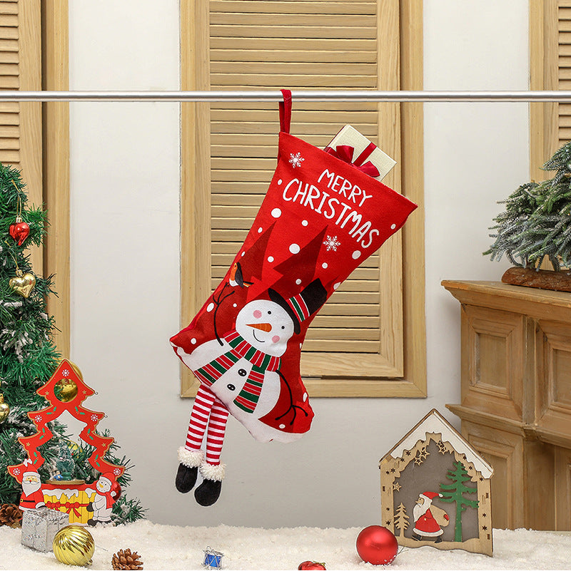 Christmas Stocking, Xmas Stockings Santa, Snowman, Reindeer, Christmas Party Decorations