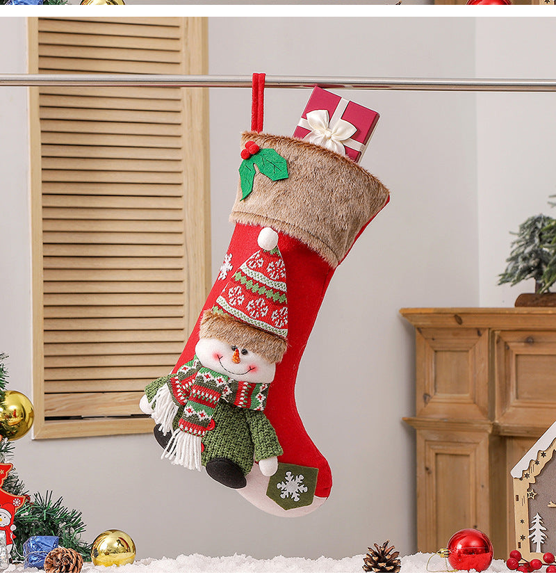 Christmas Stocking, Xmas Stockings Santa, Snowman, Reindeer, Christmas Party Decorations