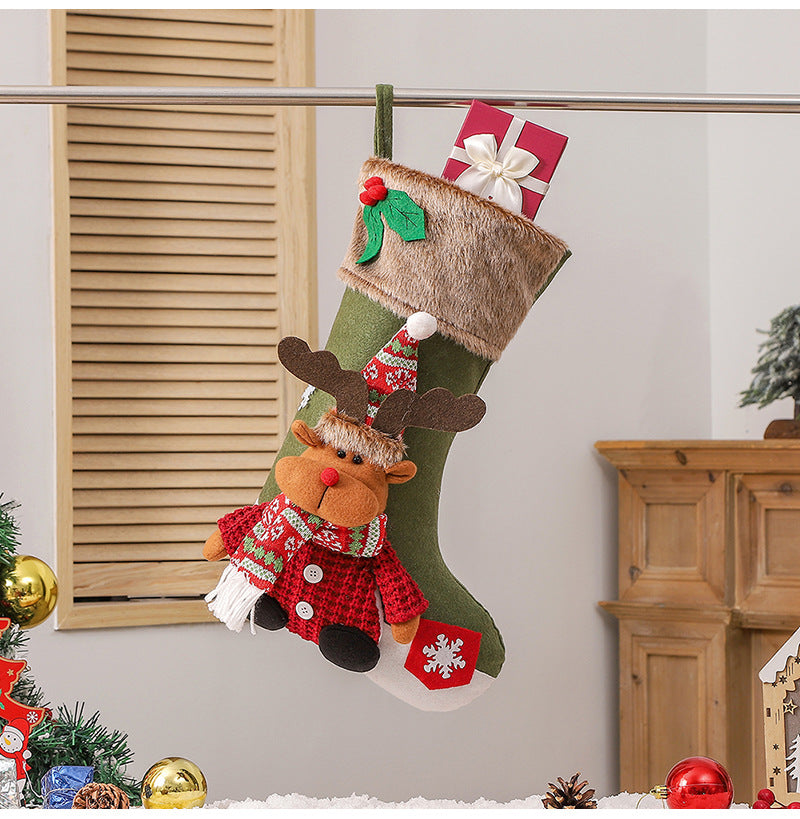 Christmas Stocking, Xmas Stockings Santa, Snowman, Reindeer, Christmas Party Decorations