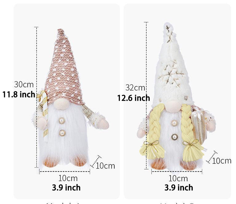 Christmas Gnomes Plush with Beard, Figurine Nordic Plush Elf Doll Gnome Ornaments, Christmas Decoration Gift 2Pack