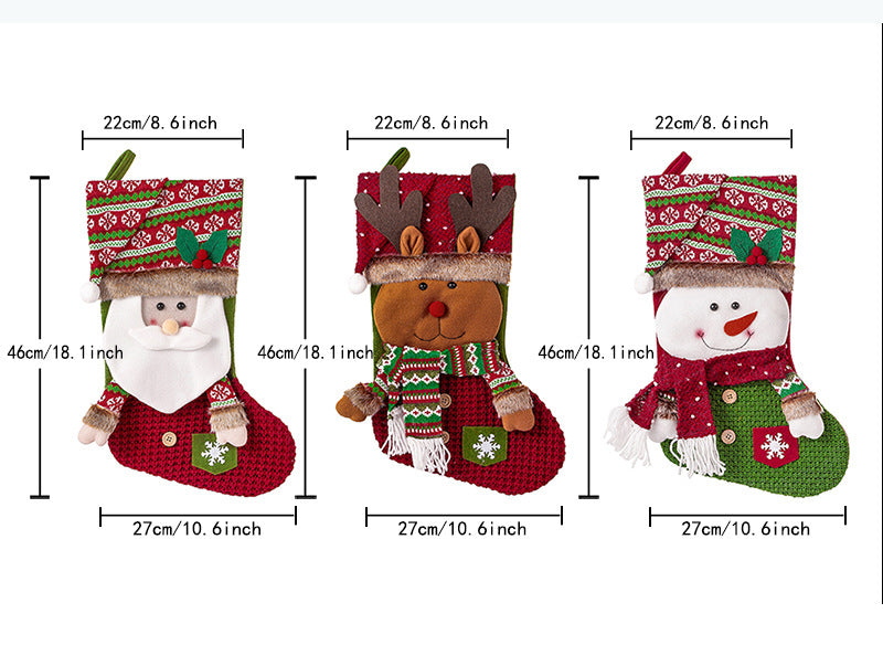 Christmas Stocking, Xmas Stockings Santa, Snowman, Reindeer, Christmas Party Decorations