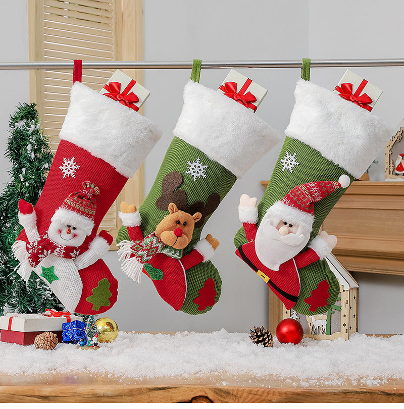 Christmas Stocking, Xmas Stockings Santa, Snowman, Reindeer, Christmas Party Decorations