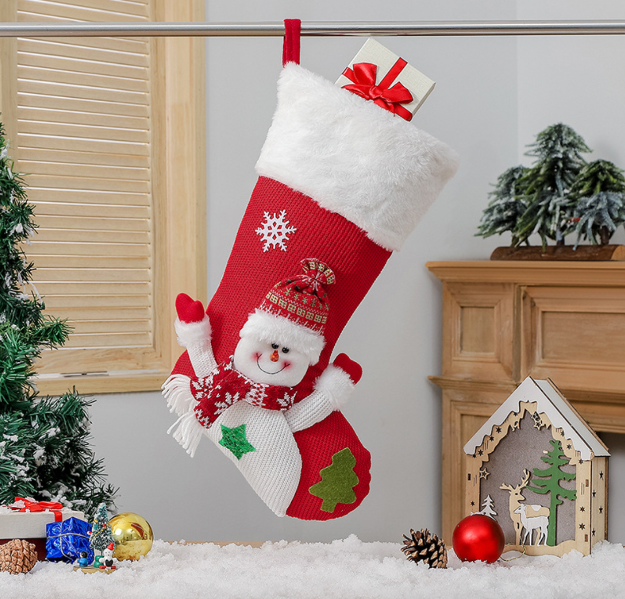 Christmas Stocking, Xmas Stockings Santa, Snowman, Reindeer, Christmas Party Decorations