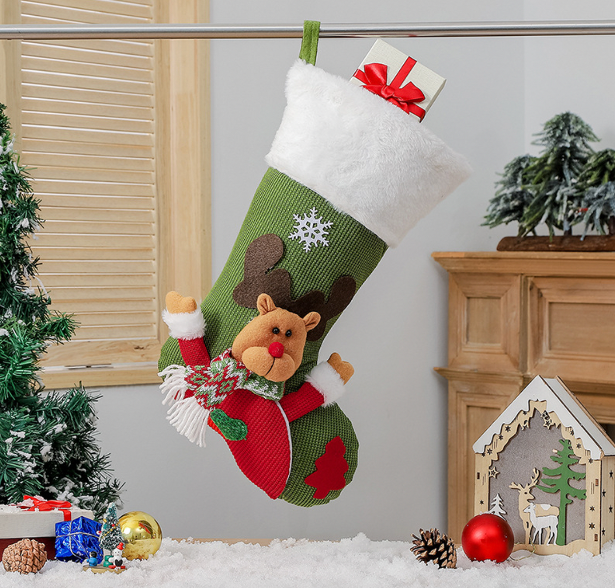Christmas Stocking, Xmas Stockings Santa, Snowman, Reindeer, Christmas Party Decorations