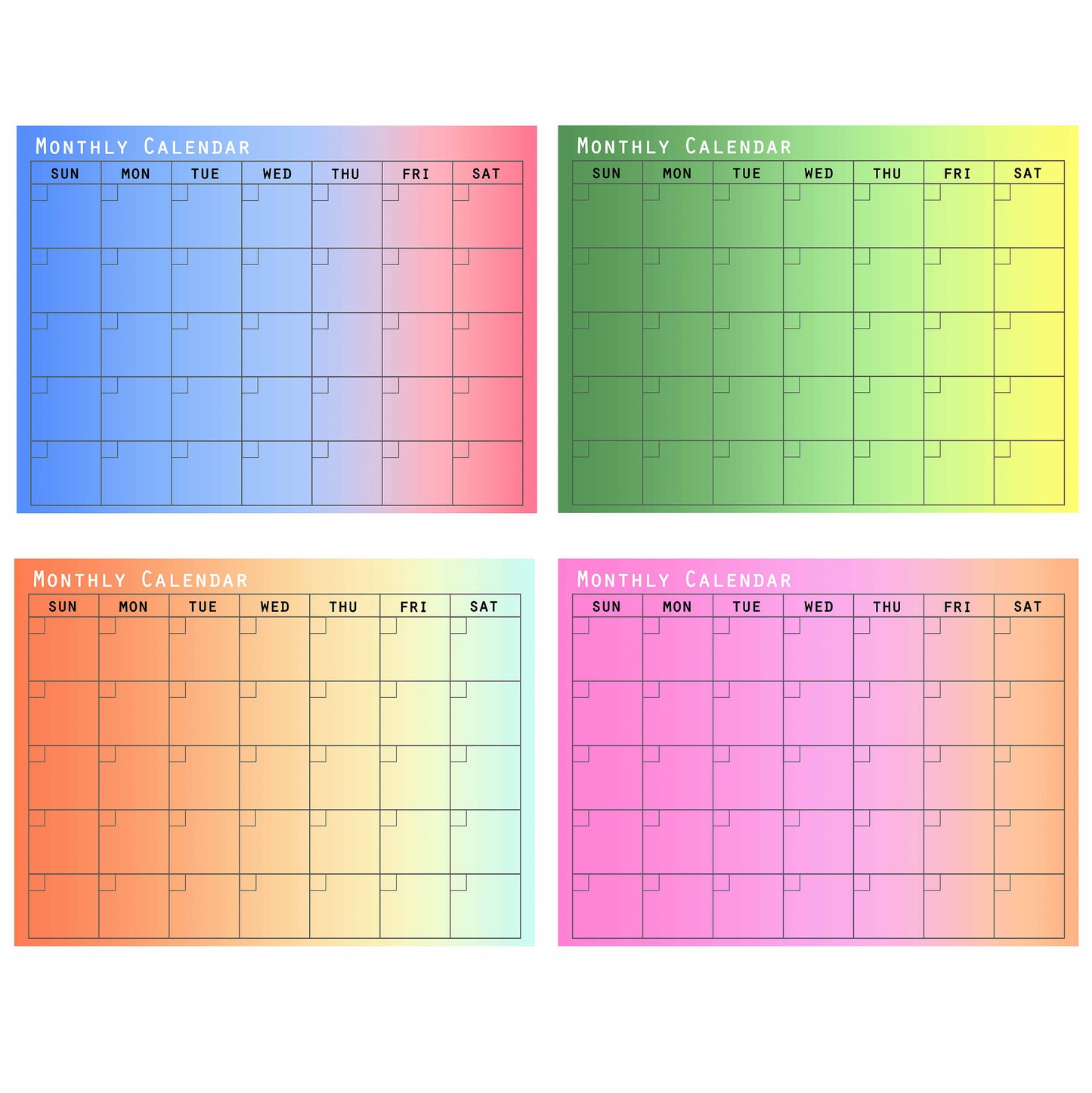 Calendar Sticky Notes, Large Sticky Note Pad, 8pads/160sheets, 6x8 inch