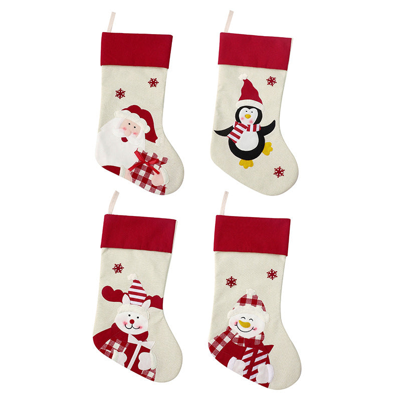 Christmas Stocking, Xmas Stockings Santa, Snowman, Reindeer, Christmas Party Decorations