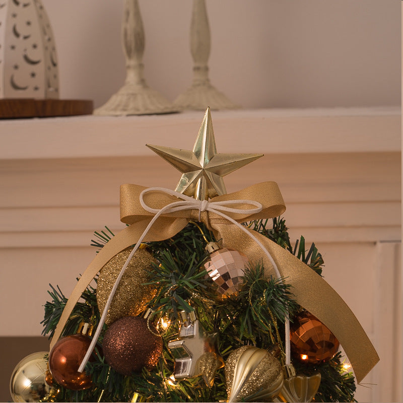 Tabletop Mini Christmas Tree with LED Light, Hanging Ornaments for Christmas Decorations, Perfect Gift, 12 x 18 inch