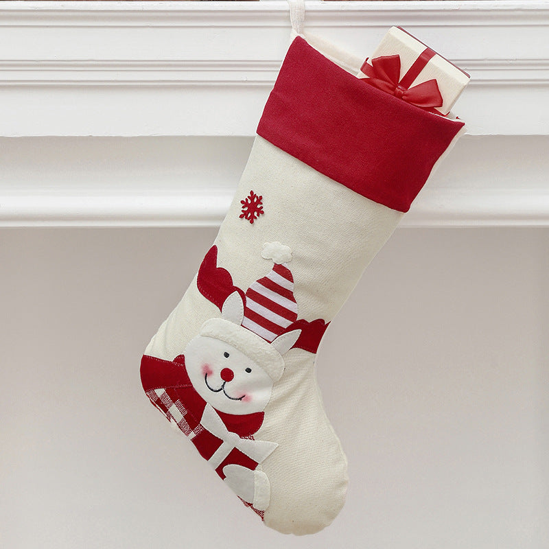 Christmas Stocking, Xmas Stockings Santa, Snowman, Reindeer, Christmas Party Decorations