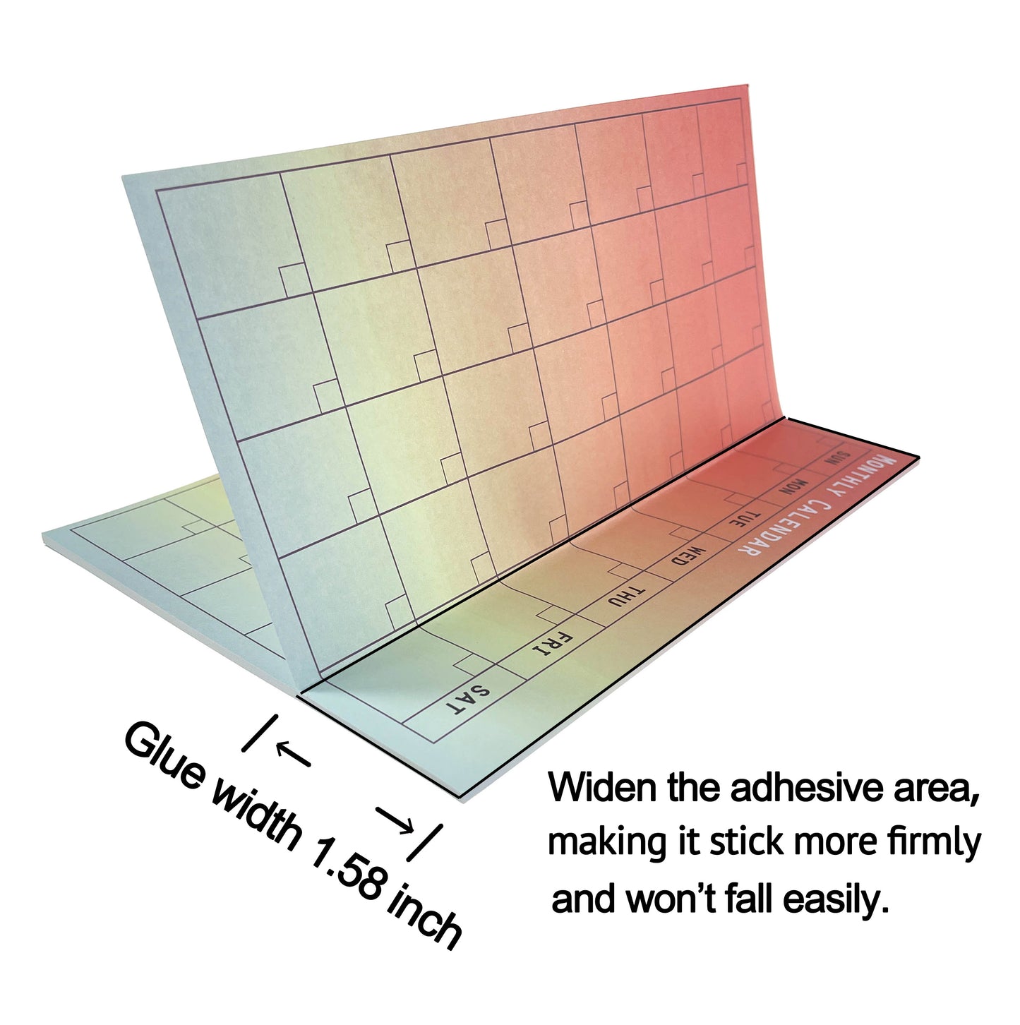 Calendar Sticky Notes, Large Sticky Note Pad, 8pads/160sheets, 6x8 inch