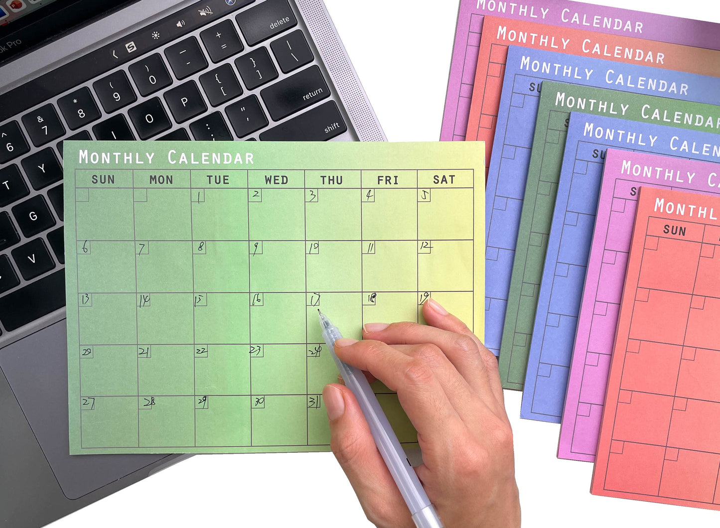 Calendar Sticky Notes, Large Sticky Note Pad, 8pads/160sheets, 6x8 inch