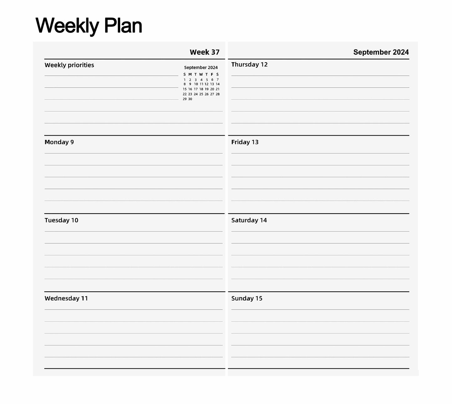 [Inserts-Standard] 2pcs Traveler‘s Notebook Inserts 2024, Weekly & Monthly Calendar Refills, 6.5x3.7 in