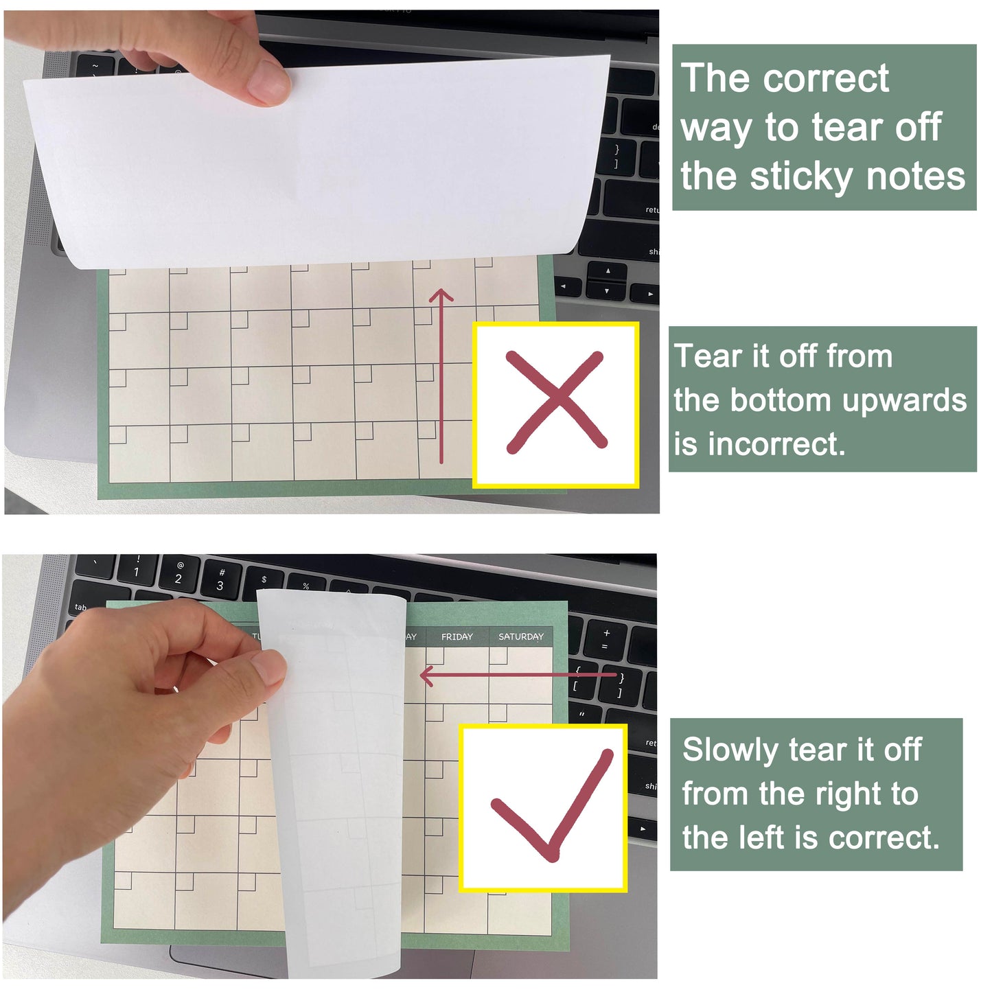 Large Sticky Notes 6x8, Post it Notes, Noted Sticky Notes, Weekly to do List & Calendar Pad, Strong Adhesive, 8 Pads/160 Sheets