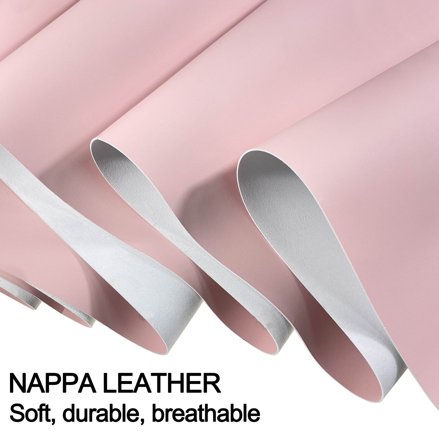 Nappa Leather Steering Wheel Cover Lace Up, Stitch on Wrap, Universal 15 inch, Anti-Slip & Breathable & Soft Pink