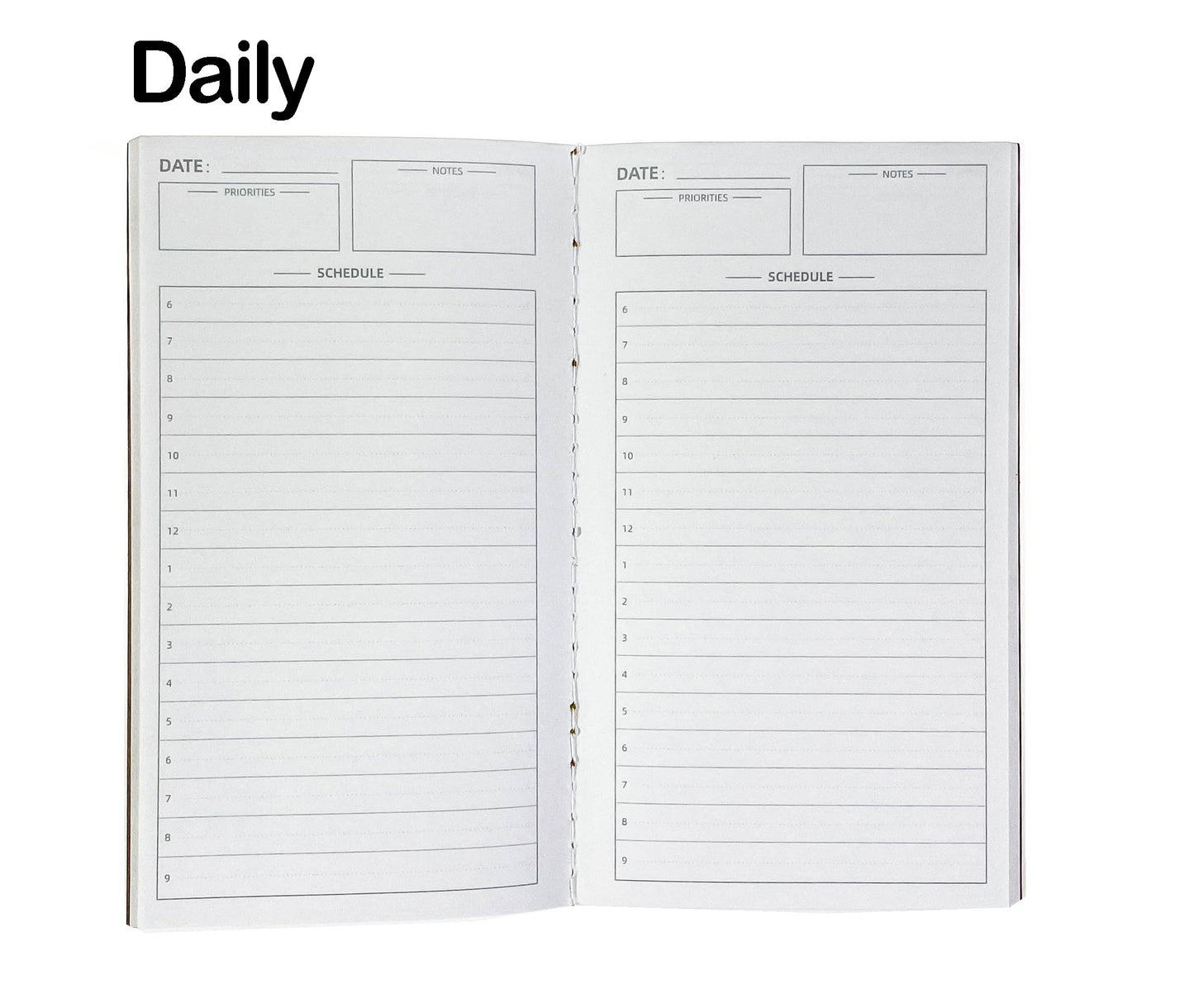 [Inserts-Standard] 4pcs Travelers Notebook Inserts, Daily Planner , 4pcs, Fit 7*4.3in