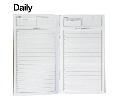 [Inserts-Standard] 4pcs Travelers Notebook Inserts, Daily Planner , 4pcs, Fit 7*4.3in