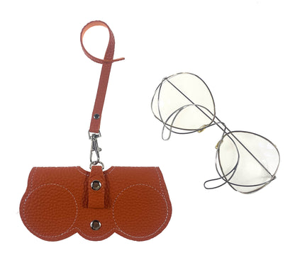 Leather sunglasses bag, Glasses Case, Soft & Portable Orange