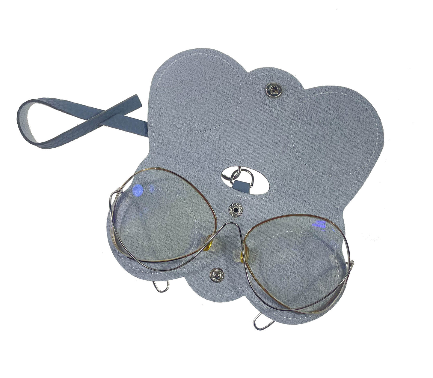 Leather sunglasses bag, Glasses Case, Soft & Portable Blue
