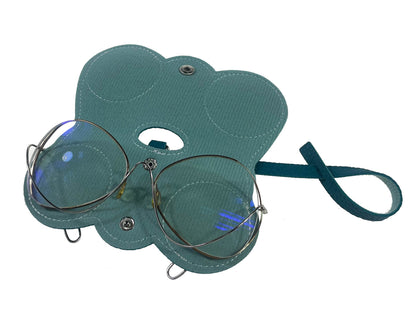 Leather sunglasses bag, Glasses Case, Soft & Portable Green