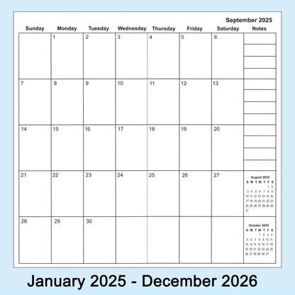 Travelers Notebook Inserts, Jan-Dec 2025 2026, Monthly Calendar Refills, 8.3 x 4.3