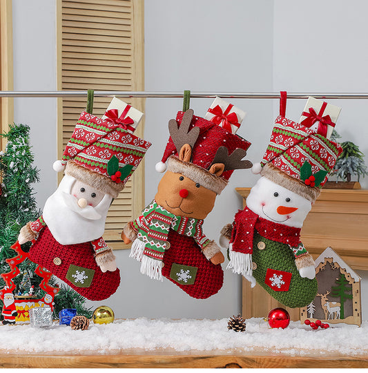 Christmas Stocking, Xmas Stockings Santa, Snowman, Reindeer, Christmas Party Decorations