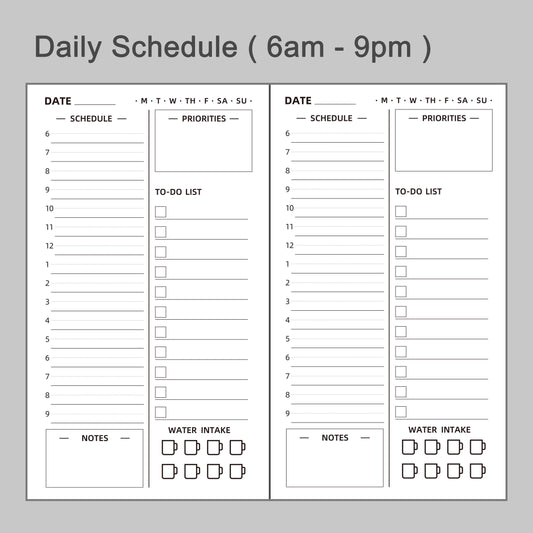 3pcs Travelers Notebook Inserts Daily Planner Refills, A5 Size 5.8 × 8.3