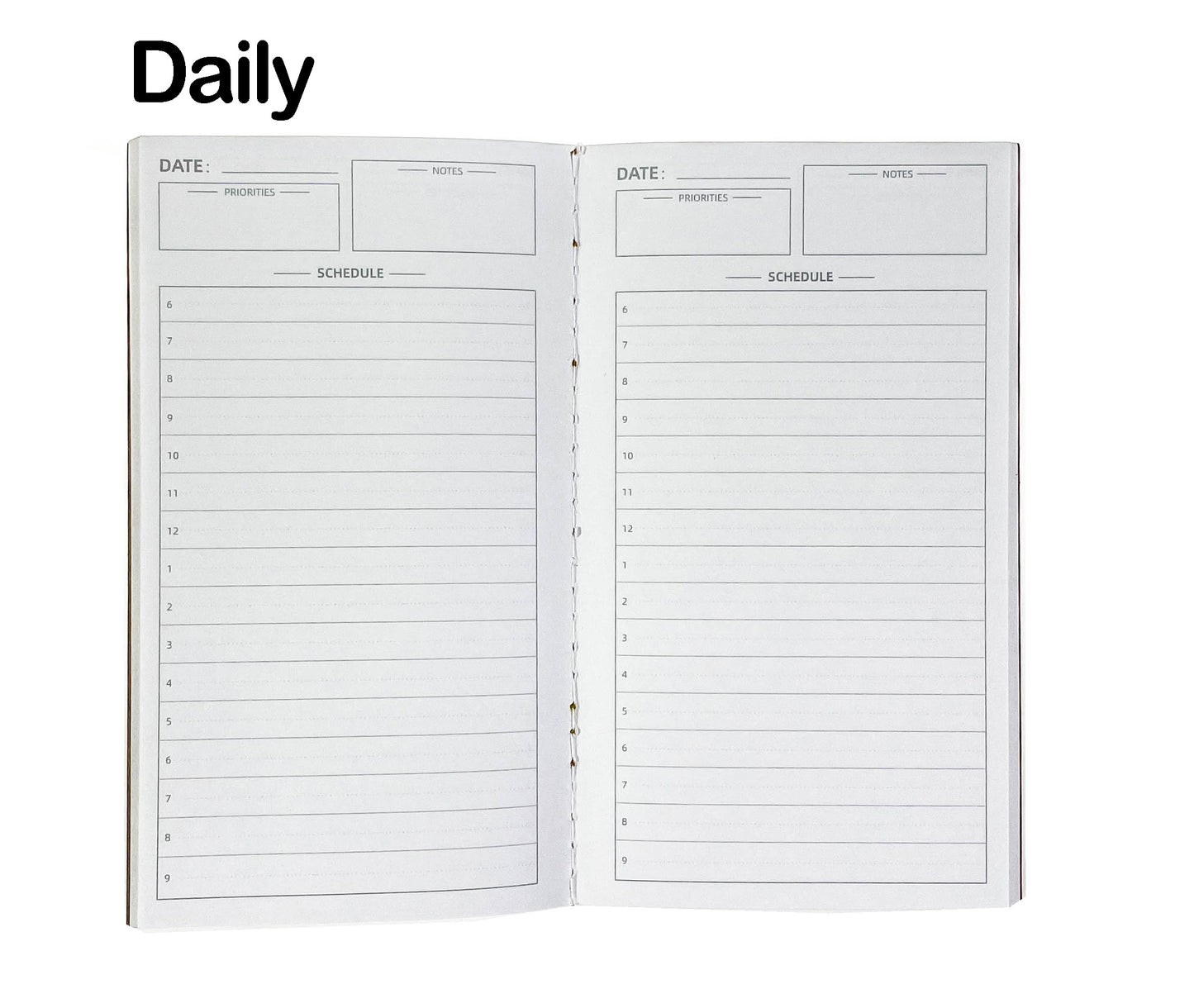 4pcs Travelers Notebook Inserts Daily Planner Refills, Personal 3.75 x 6.75