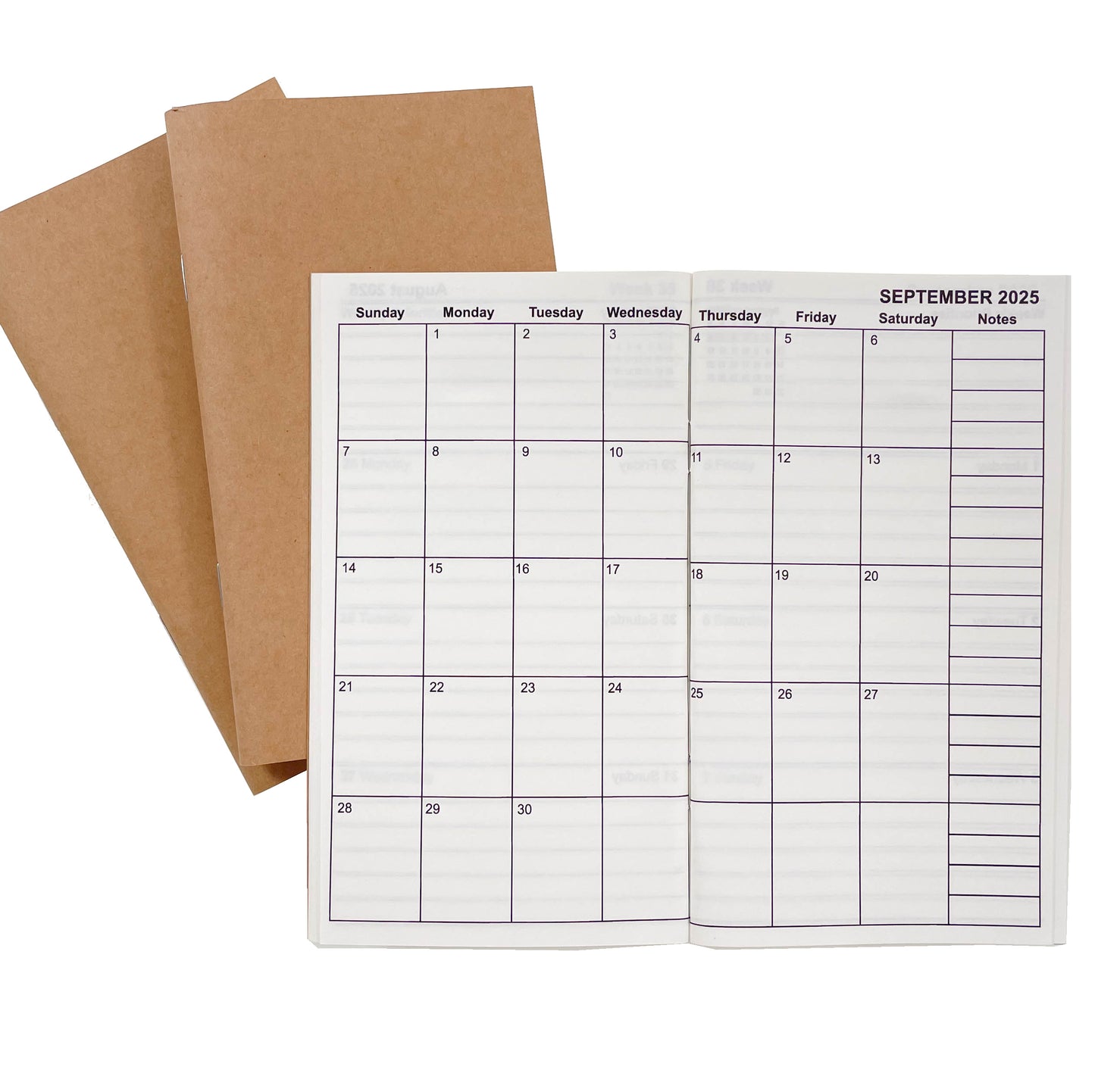 3pcs Travelers Notebook Inserts Jul 2024- Dec 2025, Weekly & Monthly Calendar Refills, Personal 3.75 x 6.75