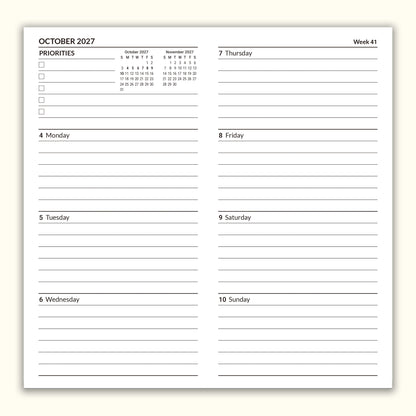 Jul - Dec 2027 Weekly & Monthly Calendar Refills, Travelers Notebook Inserts