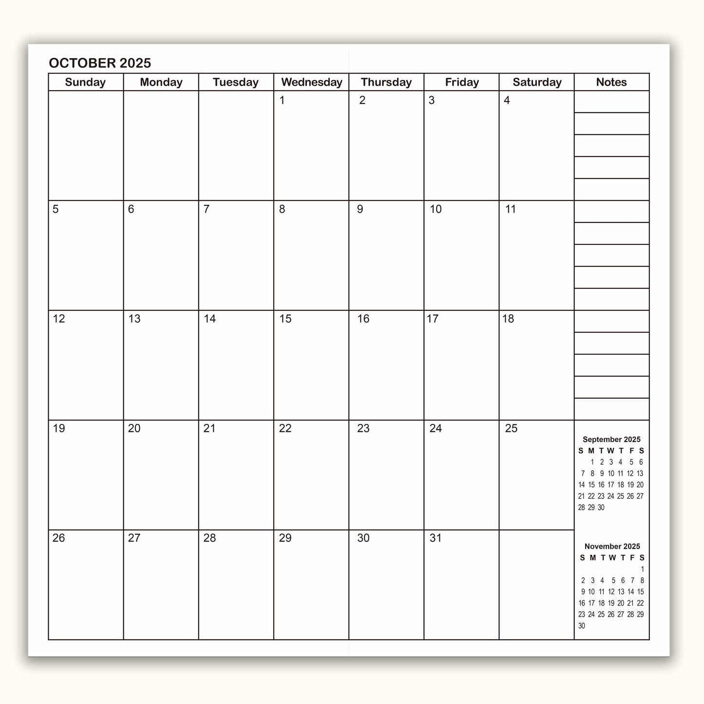 Jul - Dec 2025 Weekly & Monthly Calendar Refills, Travelers Notebook Inserts