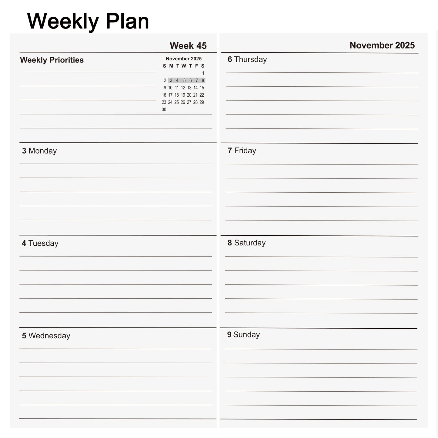 3pcs Traveler's Notebook Inserts, July 2024- Dec 2025, Weekly & Monthly Calendar Planner Refills 8.3x4.3