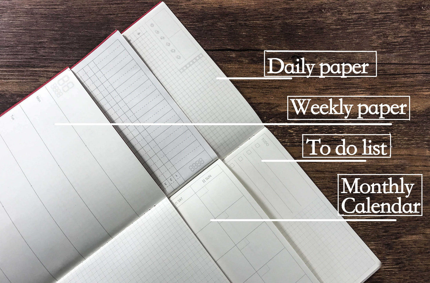 [Refills-A5] Planner Refills Inserts Monthly Calendar & Weekly 12pcs/set